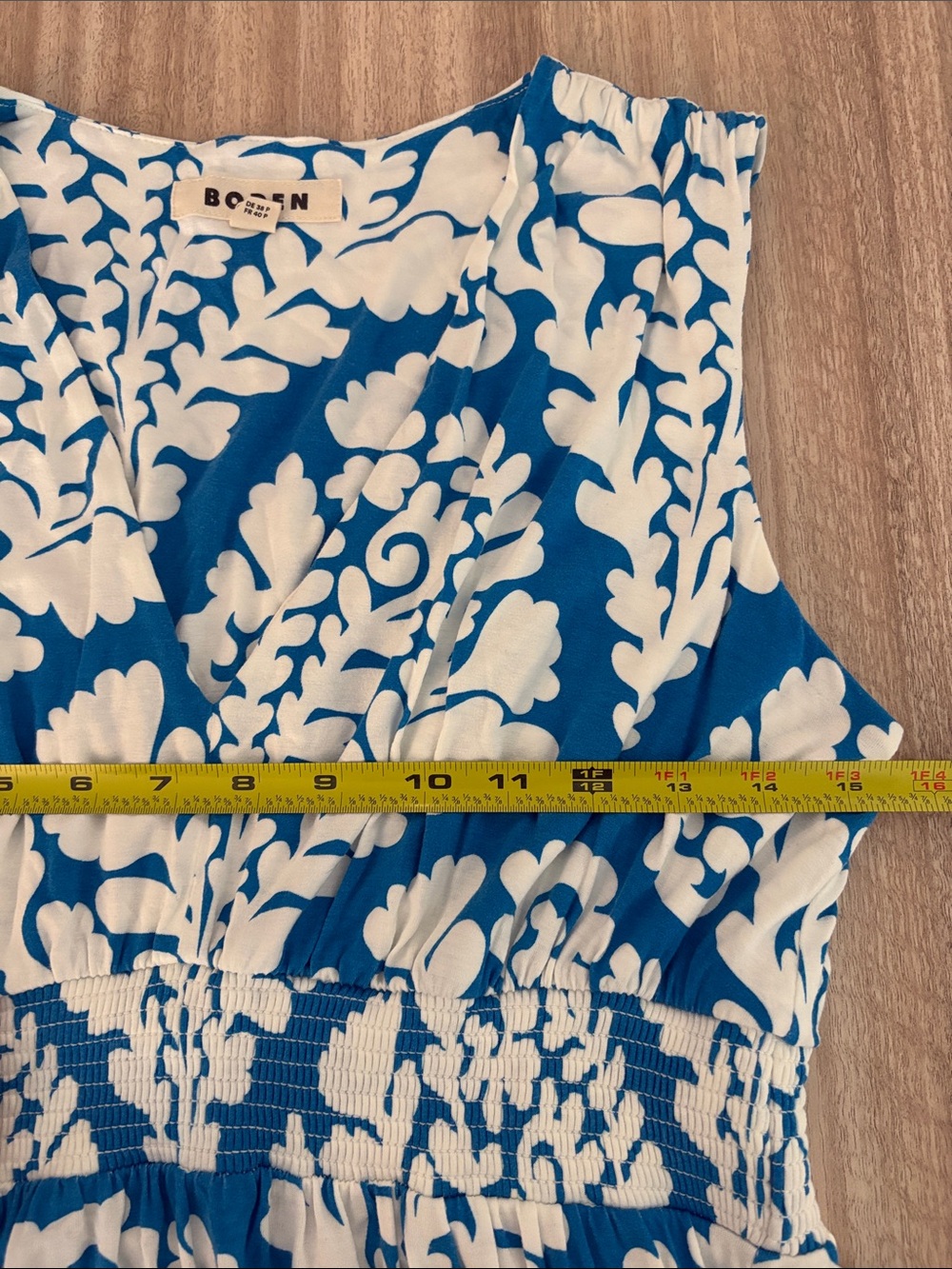 Boden Paloma Jersey Maxi Dress Women’s Size 8 Petite Blue and White - Picture 4 of 9